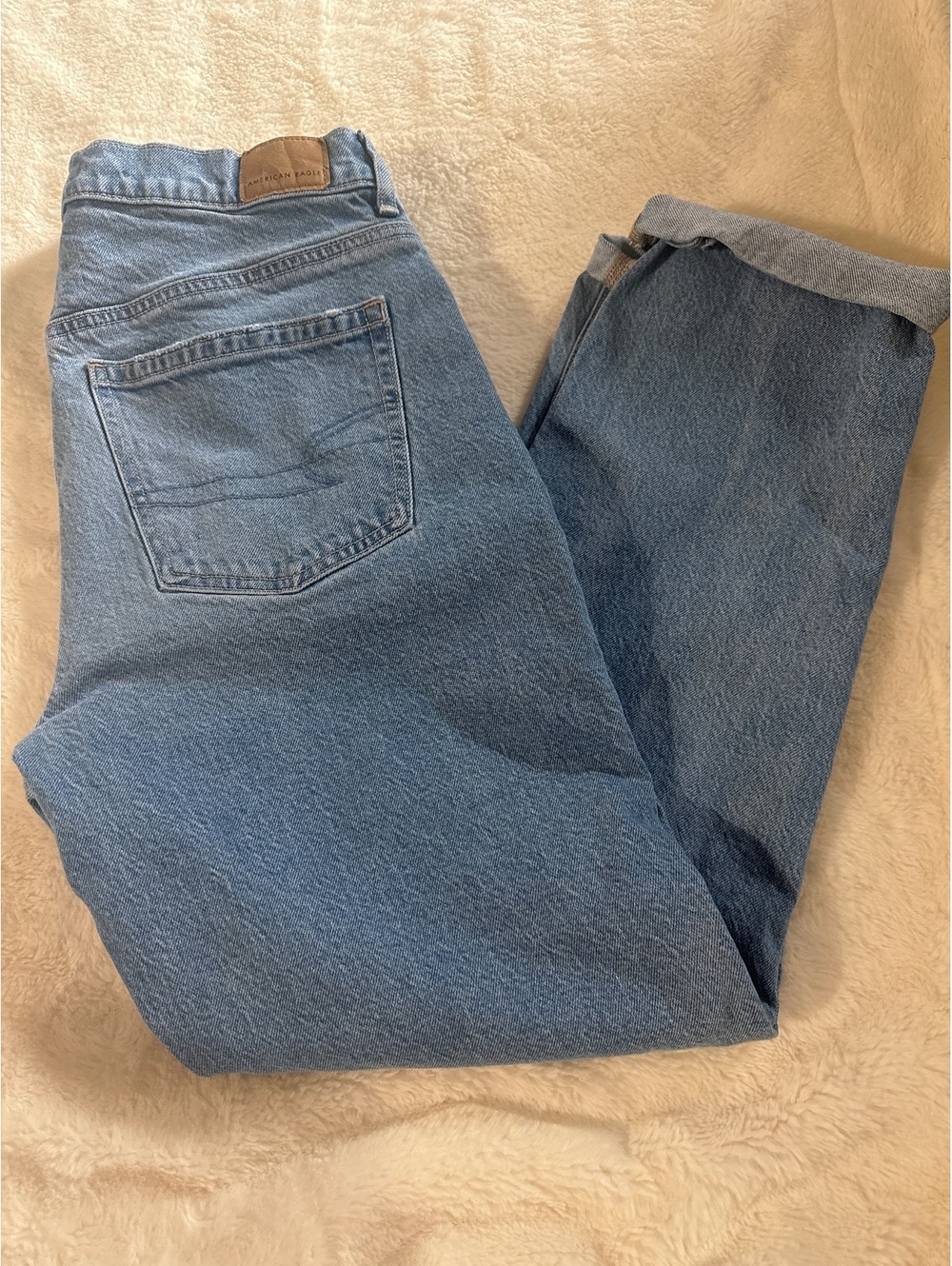 American Eagle Outfitters Super High-Rise Ankle Straight Jeans Size 8 Long Light